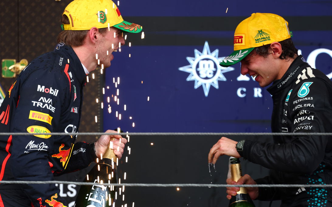 Antonelli Verstappen podium Brazil