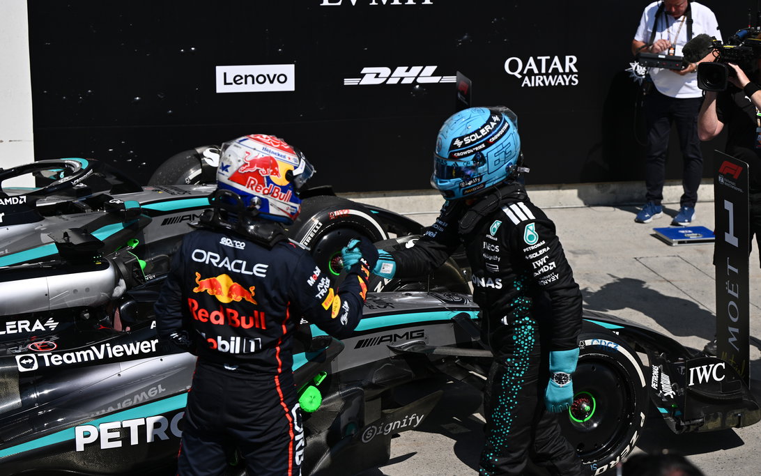 Verstappen Russell Canaca race