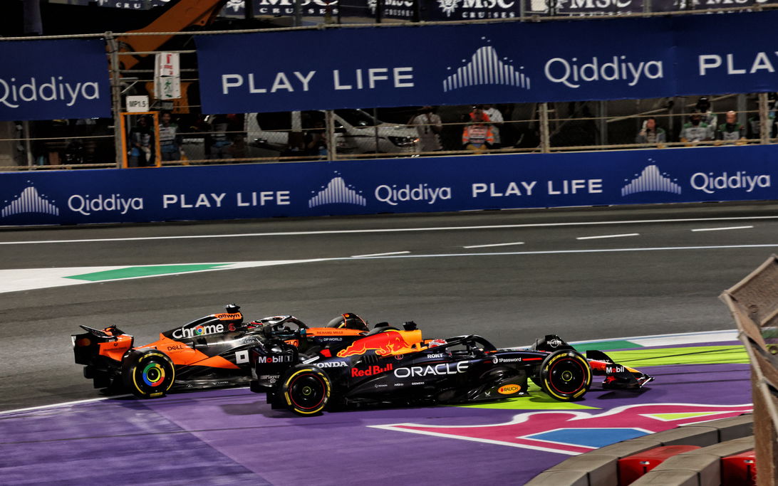 Verstappen Piastri start incident Jeddah