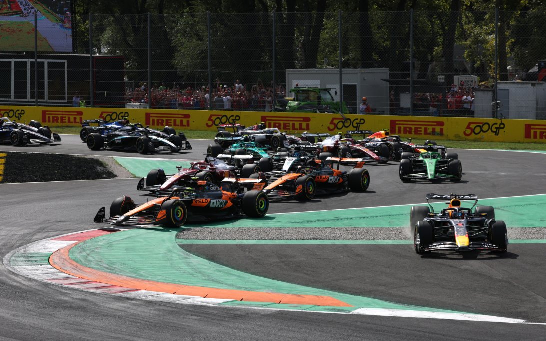 Verstappen Norris Monza race start