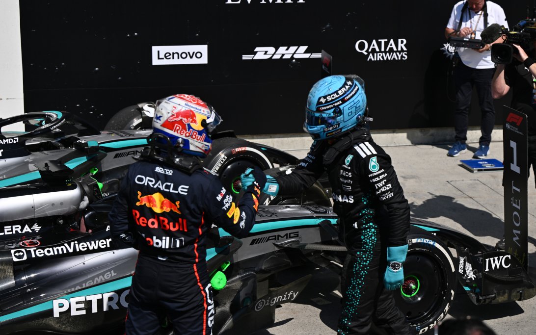 Verstappen Russell Canaca race