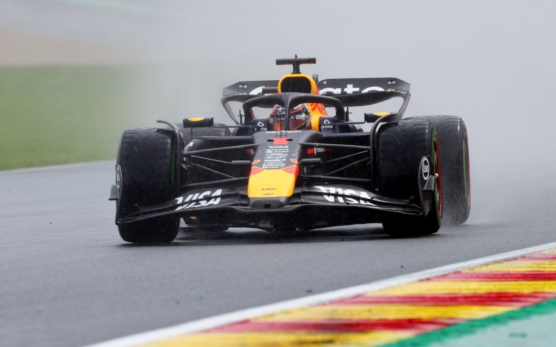 Verstappen race Belgium wet