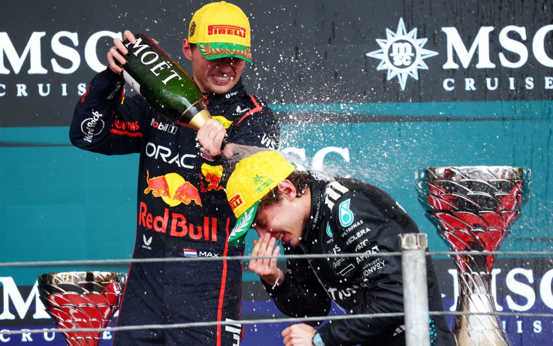 Verstappen Antonelli podium