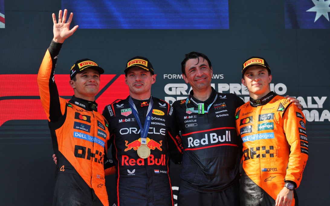 Verstappen Piastri Norris podium Imola