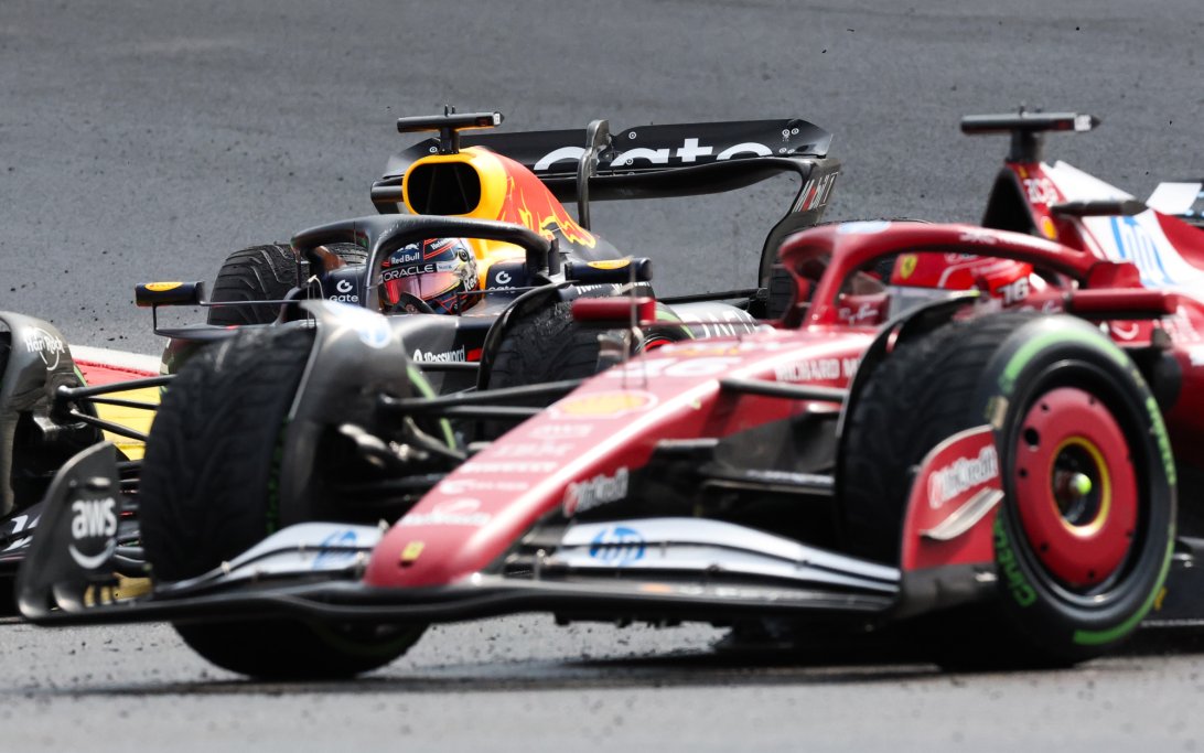 Verstappen Leclerc race Belgium wet