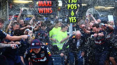 Verstappen Red Bull Shower Baku