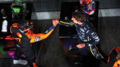 Verstappen Norris race Las Vegas