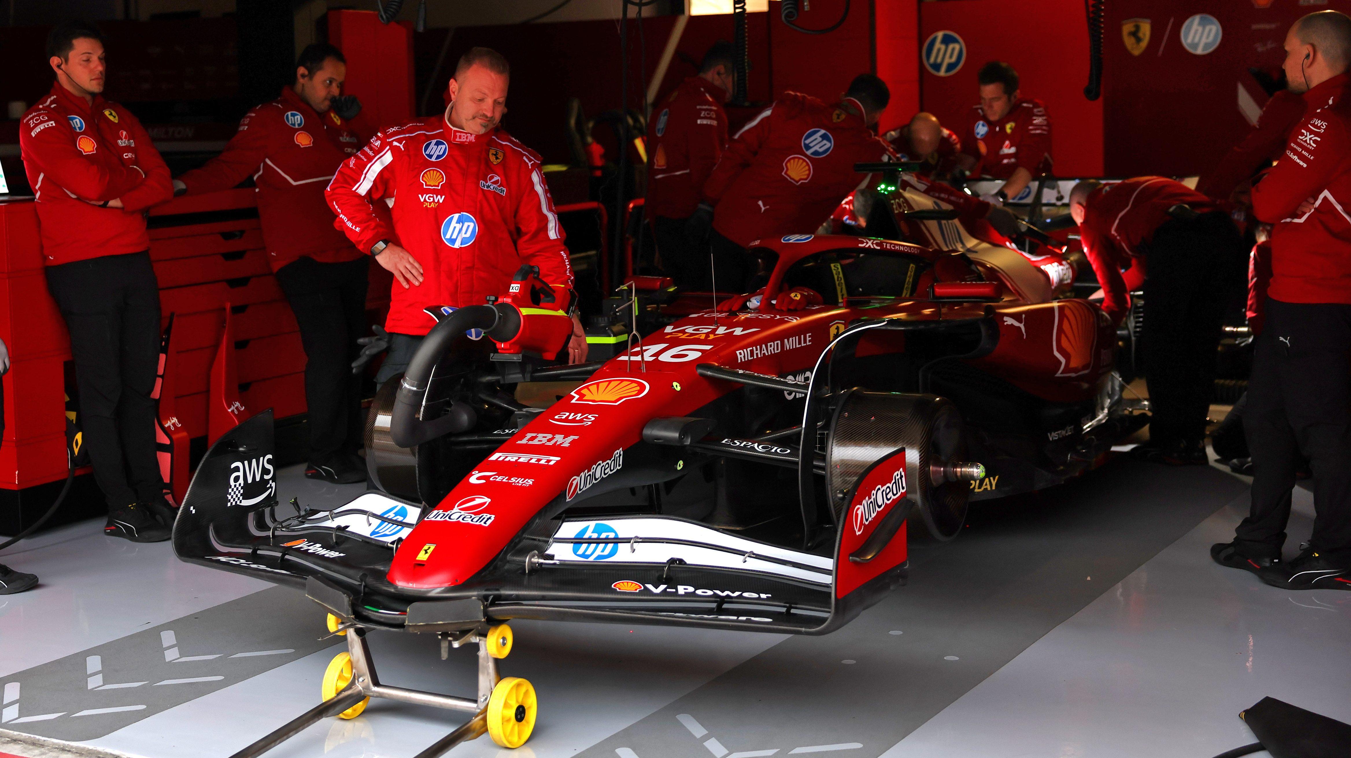 Ferrari garage Bahrain test