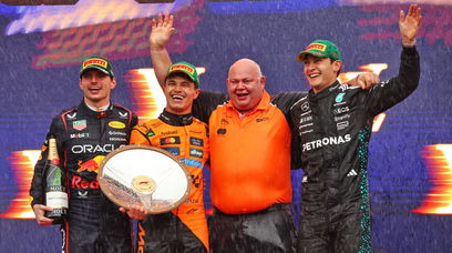 Verstappen Norris Russell podium Australia