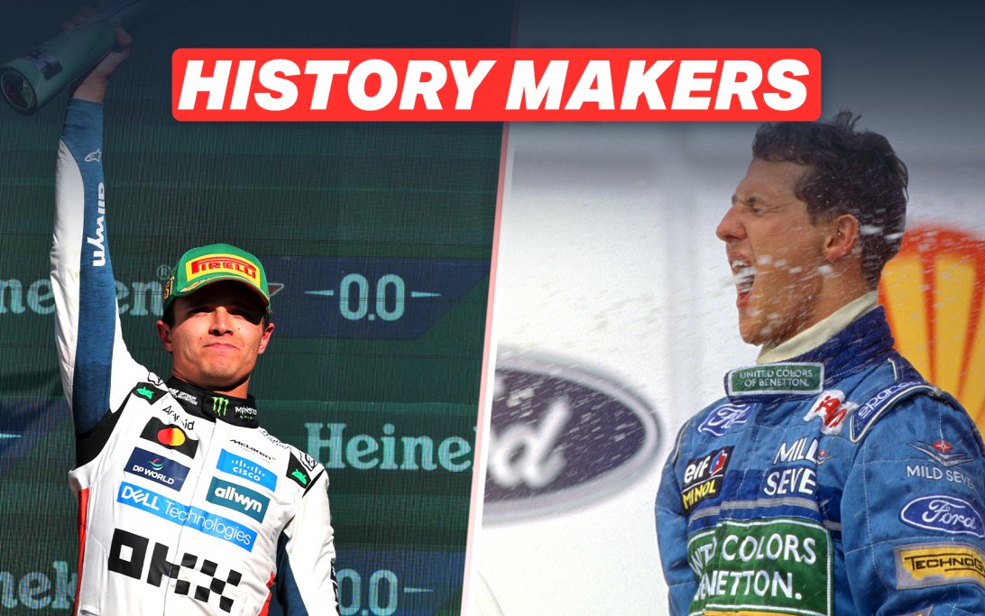 兰多·诺里斯创F1罕见纪录：10场胜利来自10个不同赛道，比肩迈克尔·舒马赫