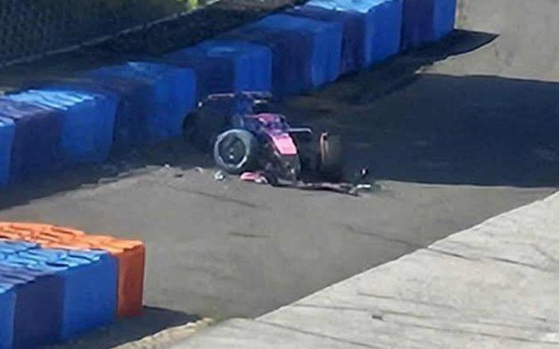 Colapinto crash Pirelli test