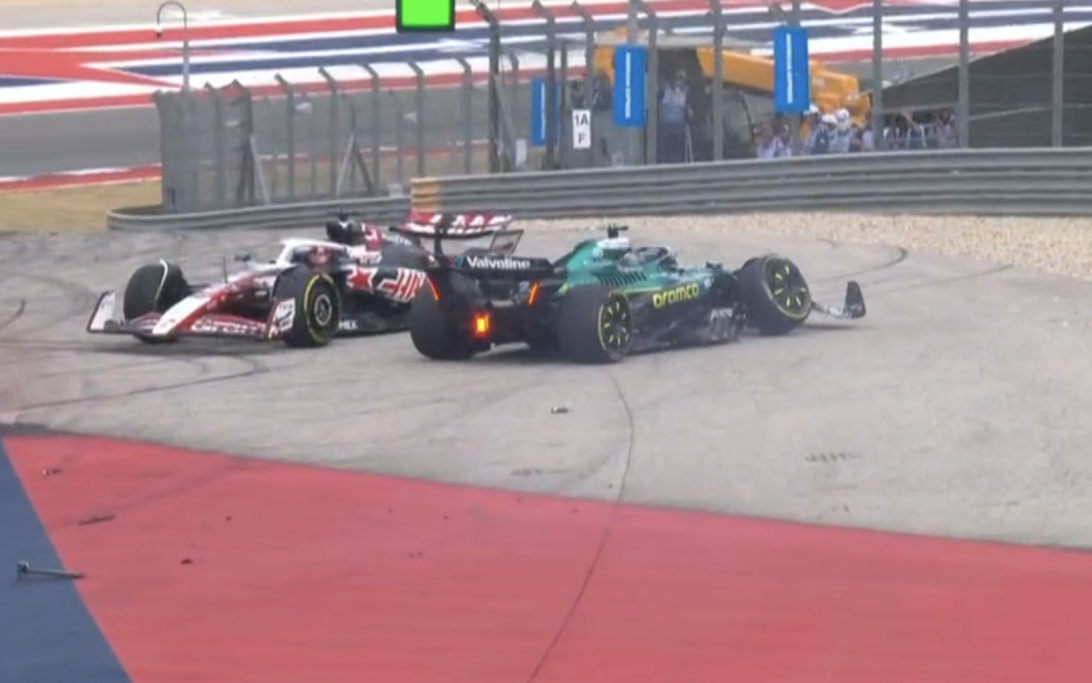 Stroll Ocon crash sprint Austin