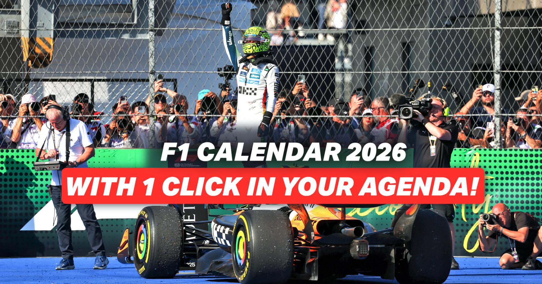 F1 Calendar 2026 download | With one click in your agenda | RacingNews365