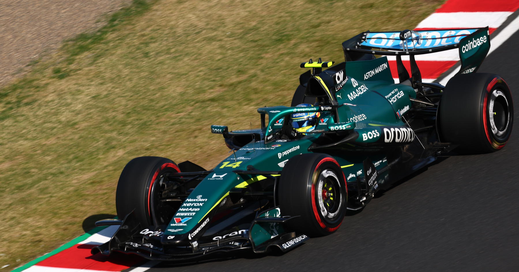 Aston Martin's Fernando Alonso at the Japanese GP.