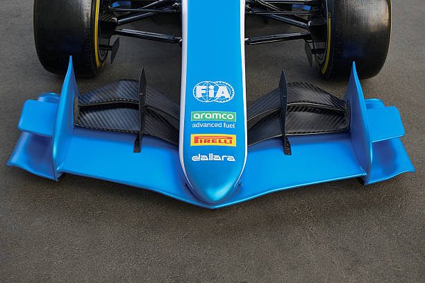PARMA, ITALY - SEPTEMBER 02: A detail view of the FIA Formula 2 2027 car during the FIA Formula 2 2027 Car Launch studio shoot at Dallara Headquarters on September 02, 2026 in Parma, Italy. (Photo by Guido De Bortoli - Formula 1/Formula 1 via Getty Images)