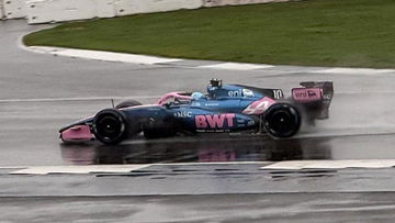 Alpine footage leaked of soaked Silverstone shakedown