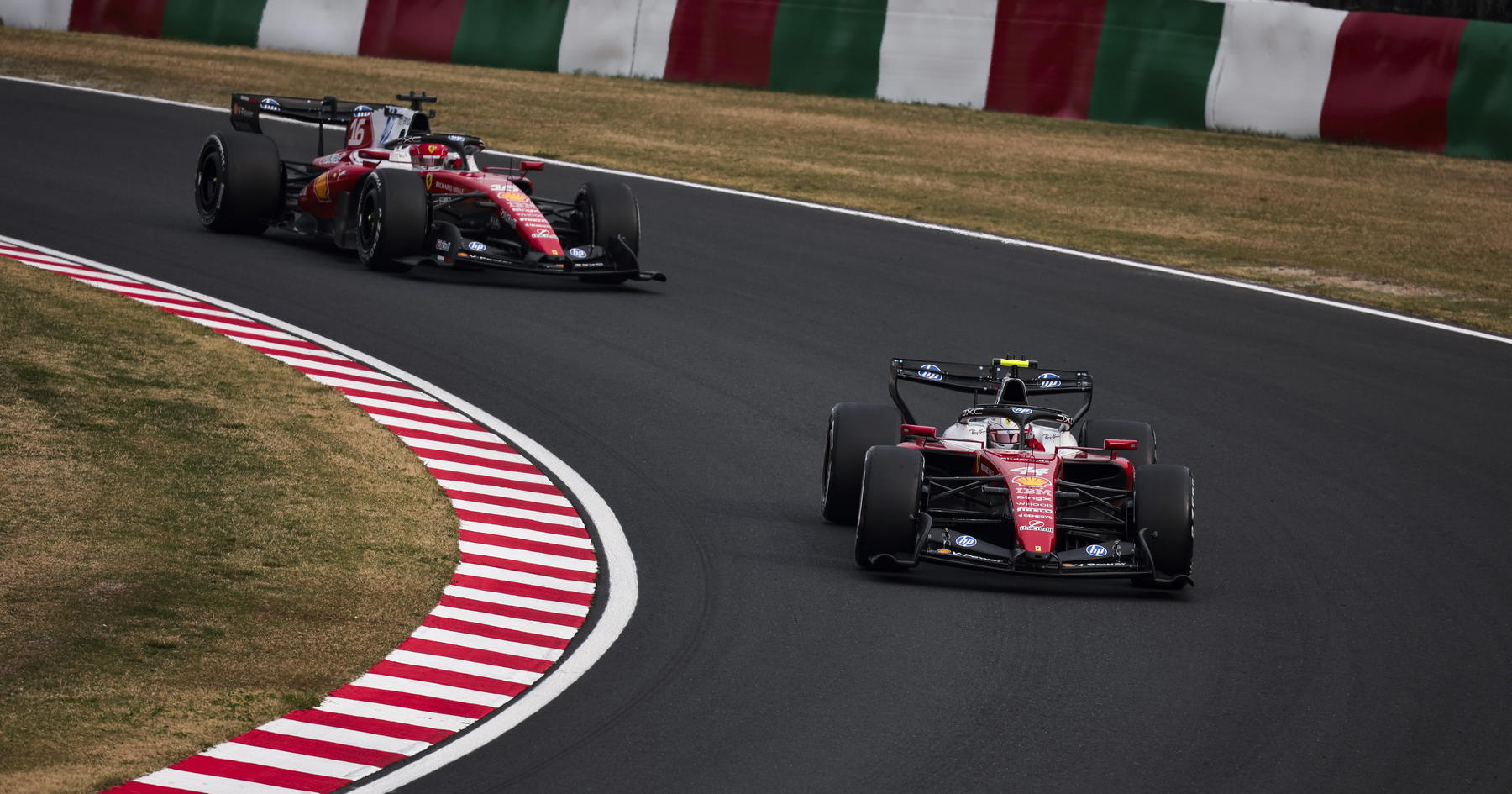 Hamilton and Leclerc on track together