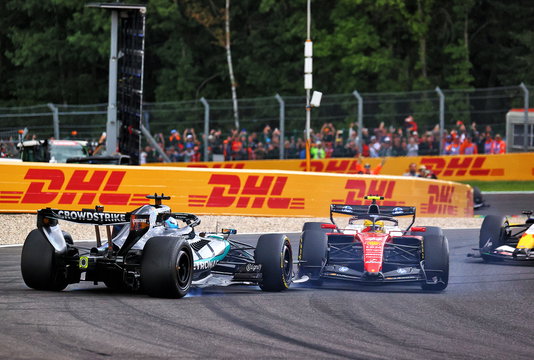 Russell Hamilton Belgium race
