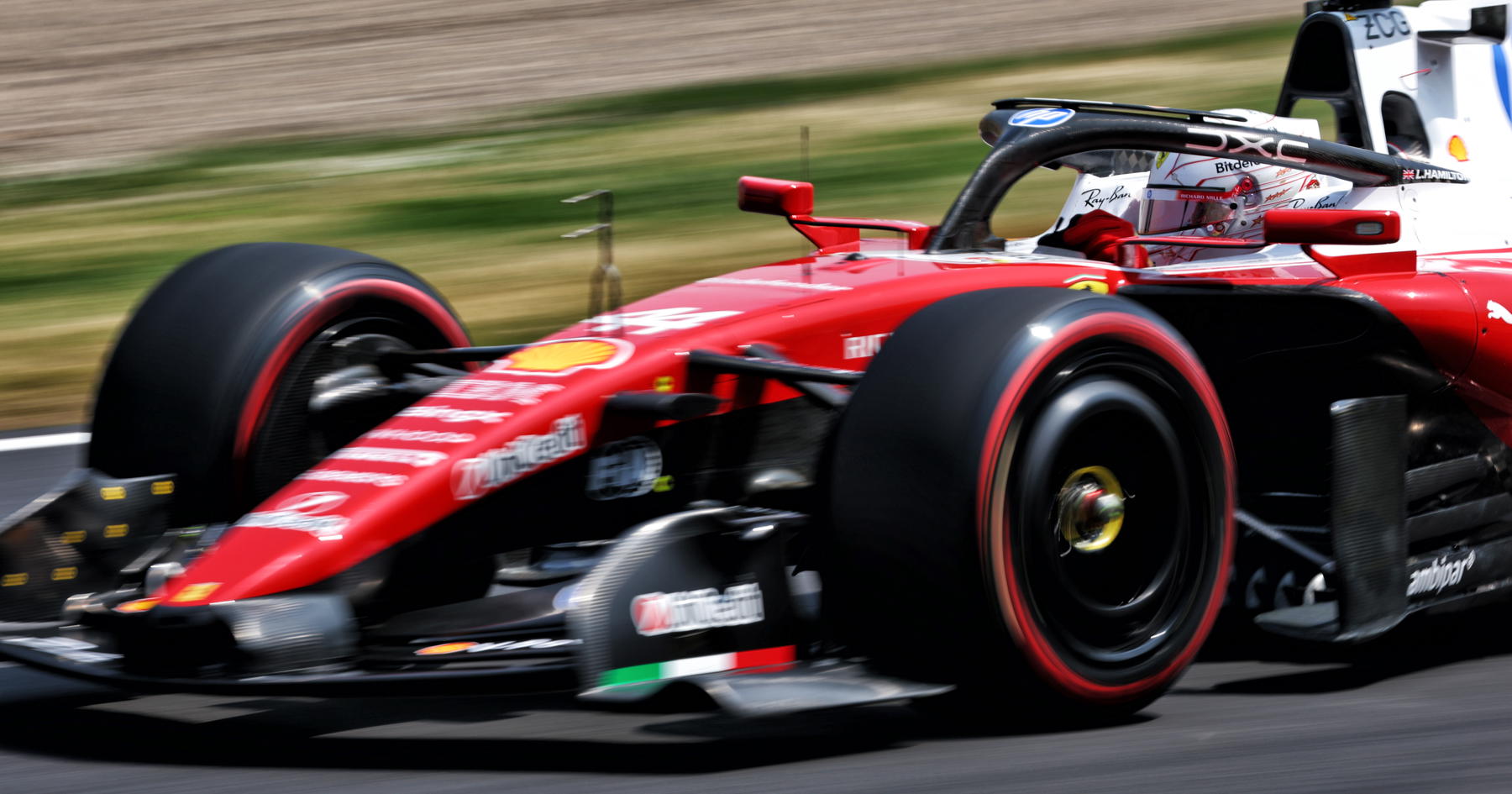Lewis Hamilton in focus during F1 session