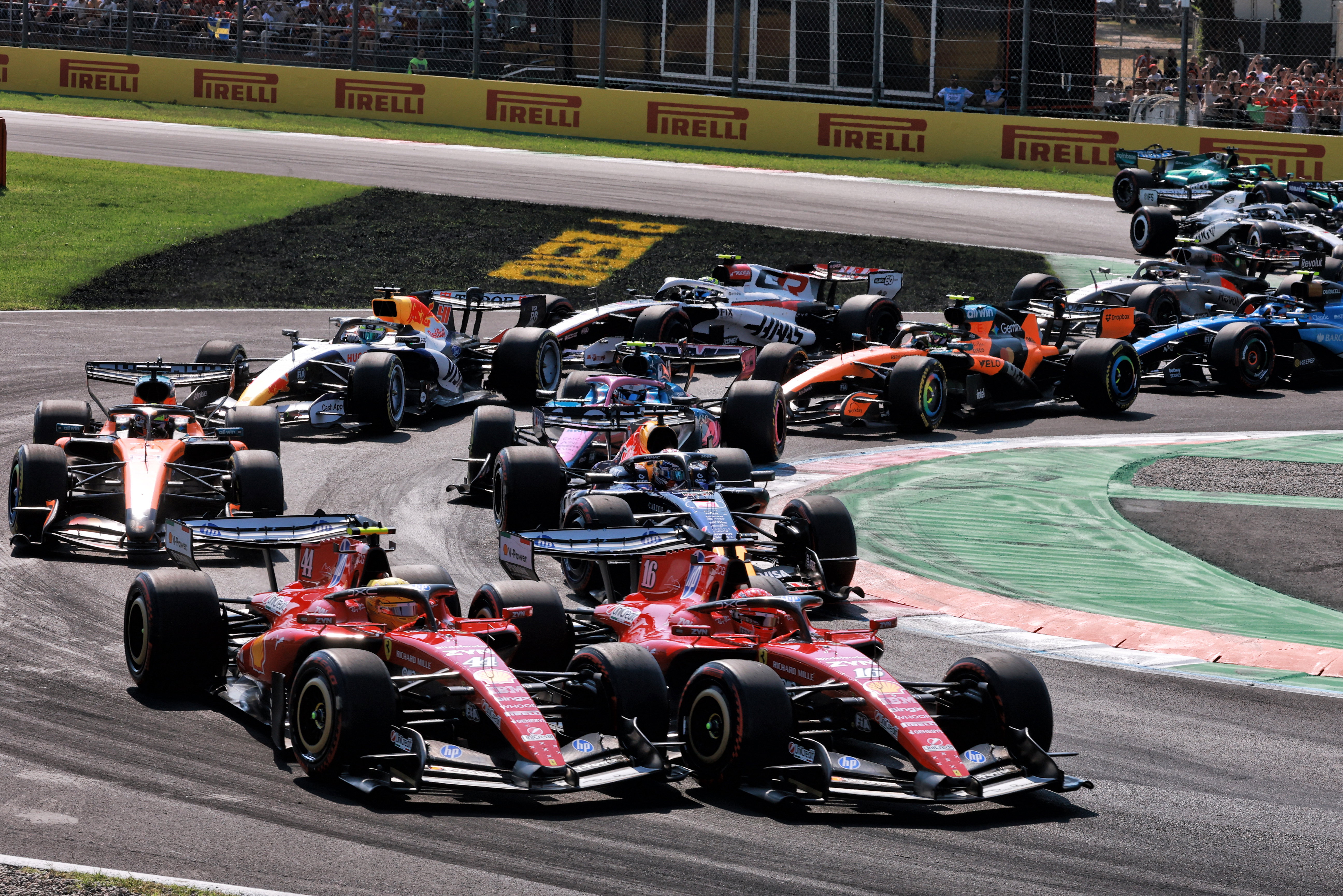 Hamilton Leclerc race start Monza