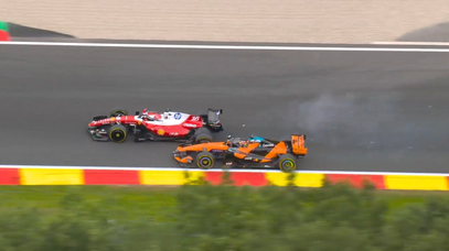Leclerc Piastri Belgian collision