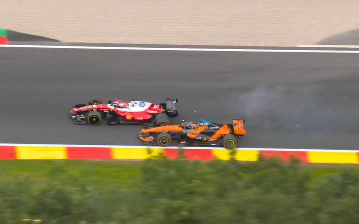 Leclerc Piastri Belgian collision