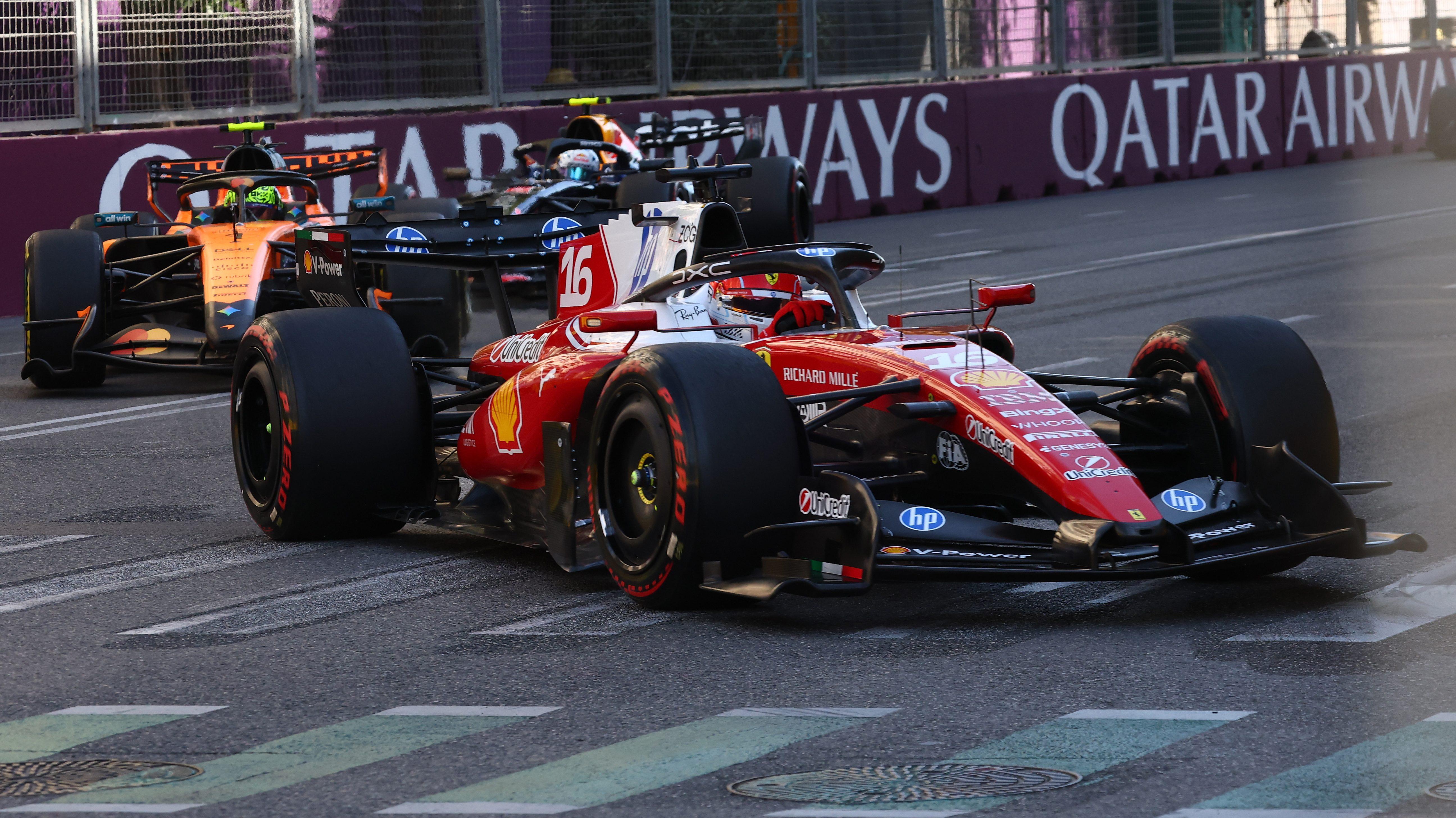 Leclerc race Baku