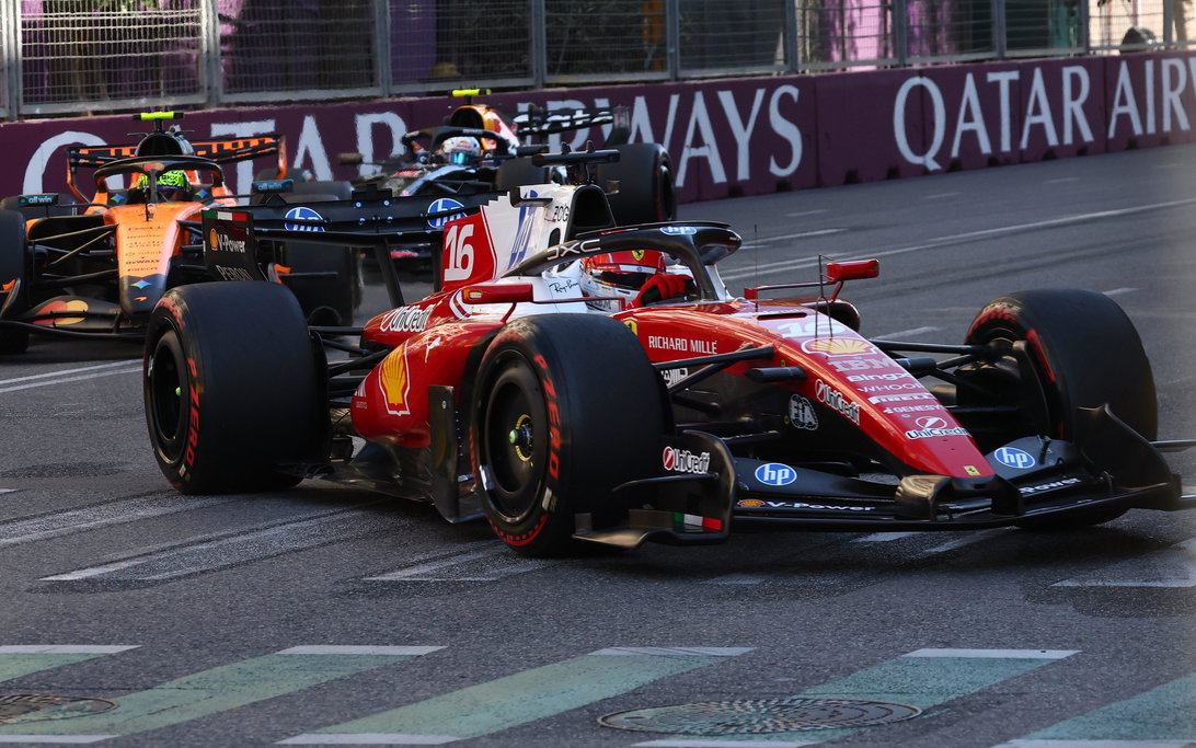 Leclerc race Baku