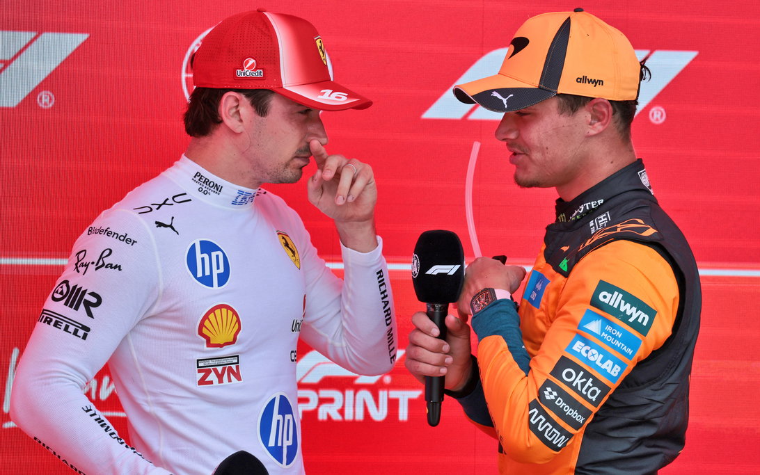 Leclerc Norris sprint Miami