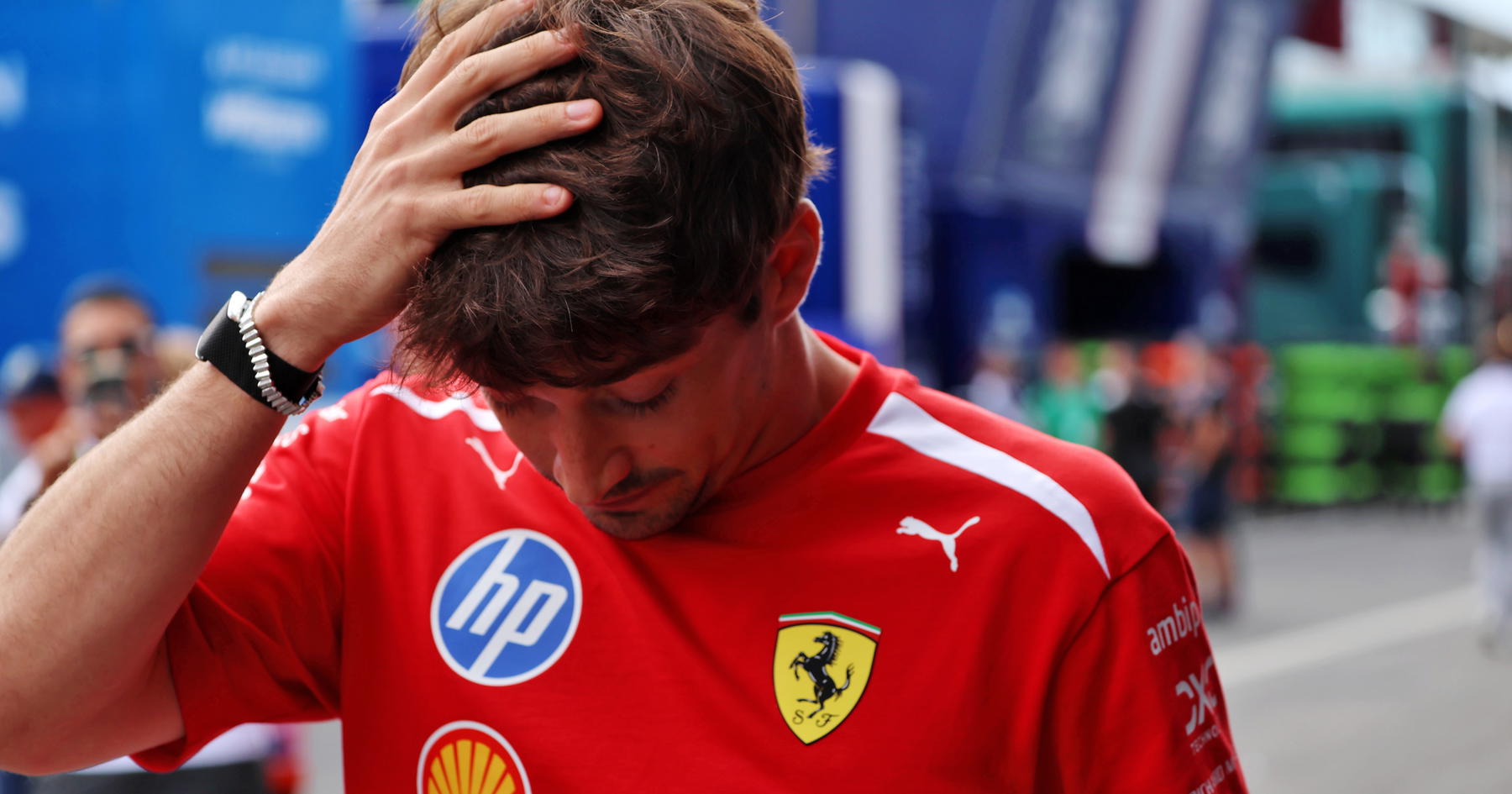 Charles Leclerc sets rapid Hungary benchmark but Ferrari stoppage raises concern