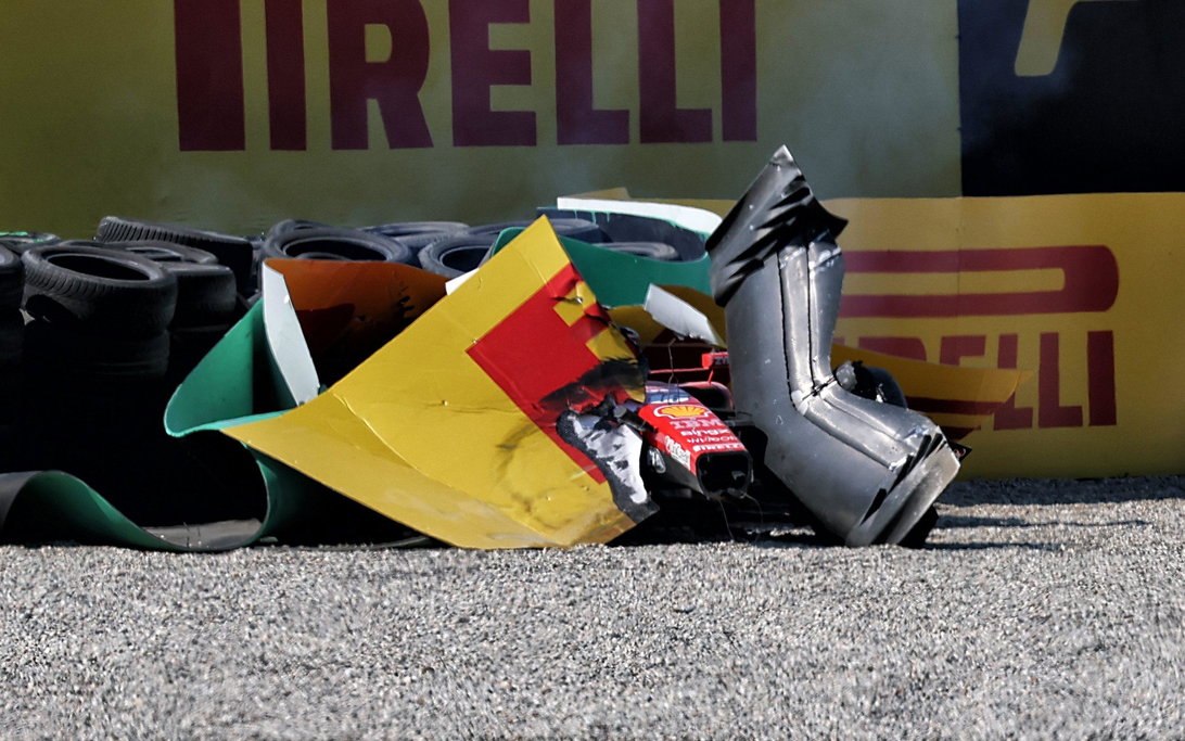 Leclerc Monza crash