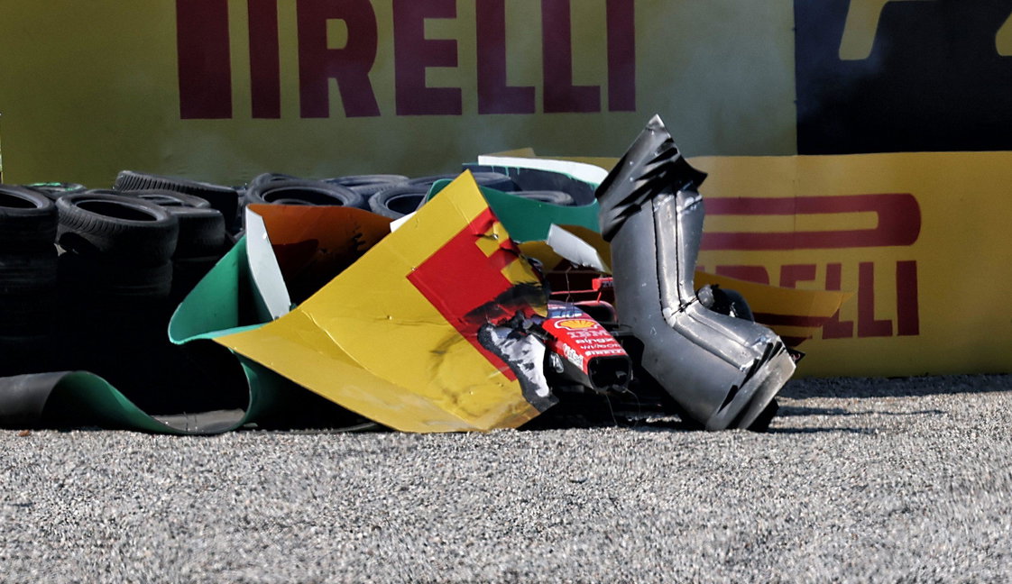 Leclerc Monza crash