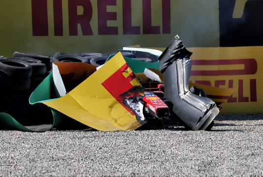 Leclerc Monza crash