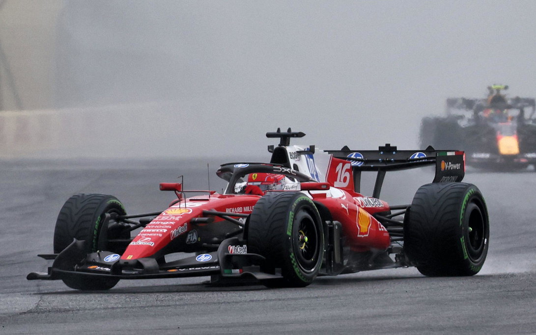 Leclerc Malaysia race rain