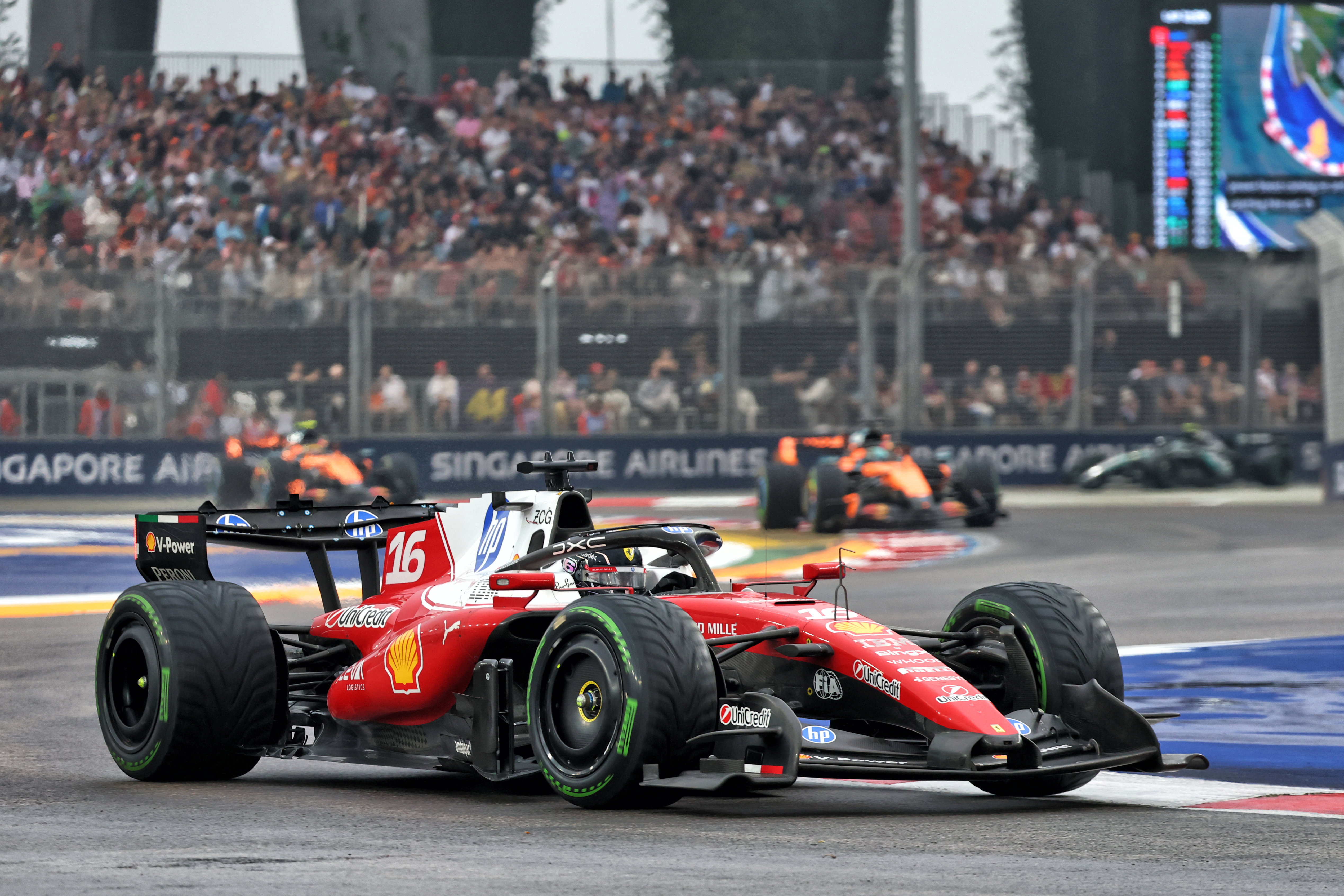Leclerc Singapore sprint wet