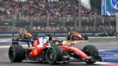 Leclerc Singapore sprint wet