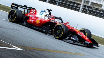 Max Verstappen and Charles Leclerc alone as wet weather strikes Barcelona test