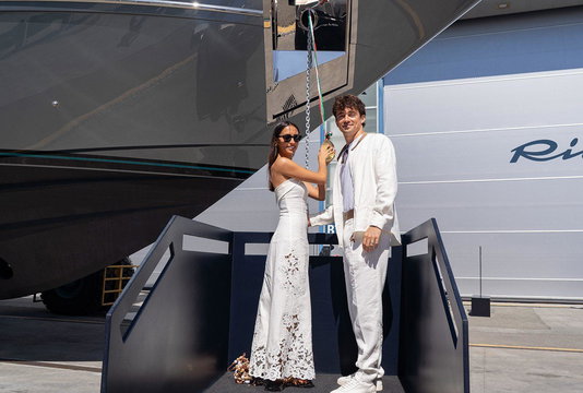 riva yacht Charles Leclerc