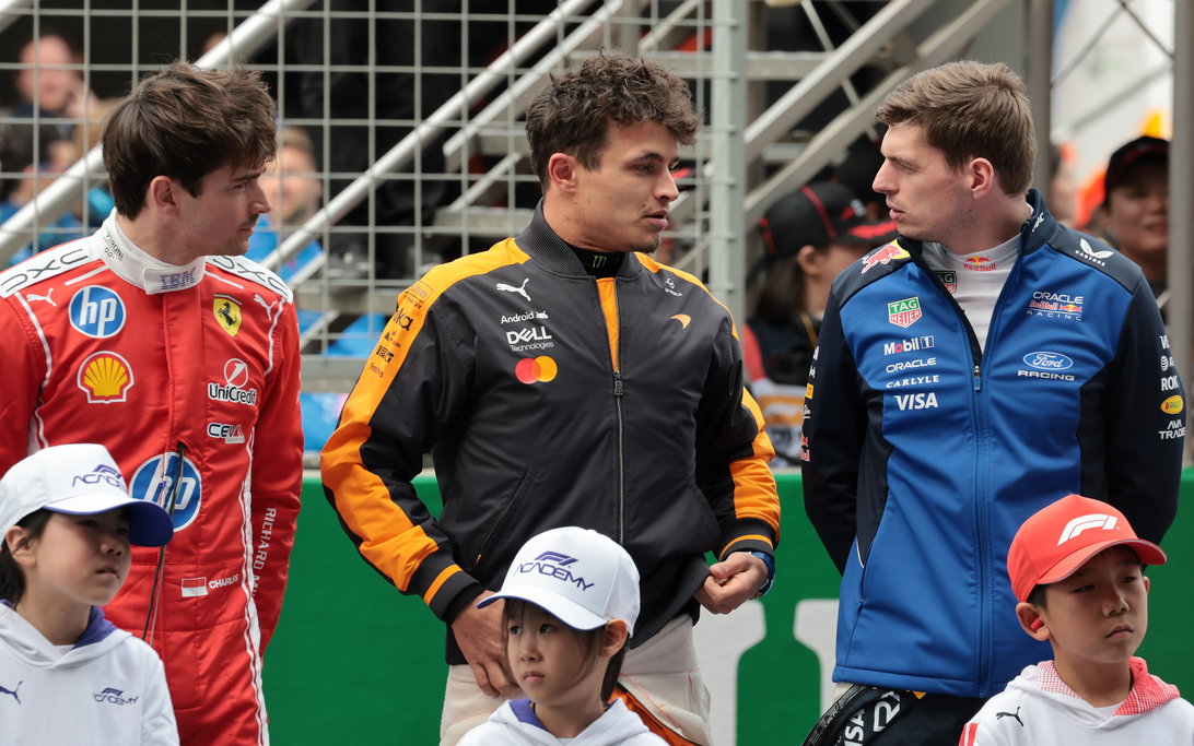 Leclerc Norris and Verstappen