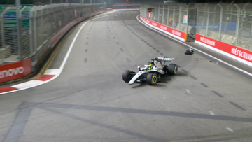 Sergio Perez crash sparks first Singapore Grand Prix red flag