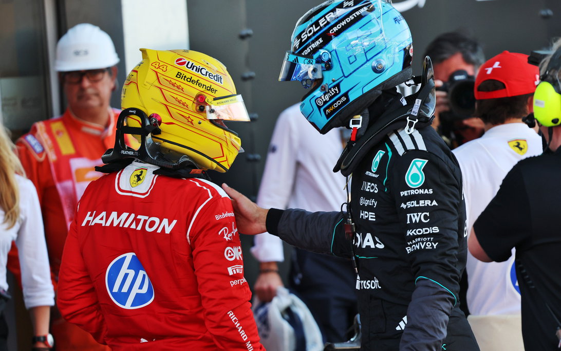 George Russell Warns Hamilton and Ferrari Are 'Coming' for Title Fight