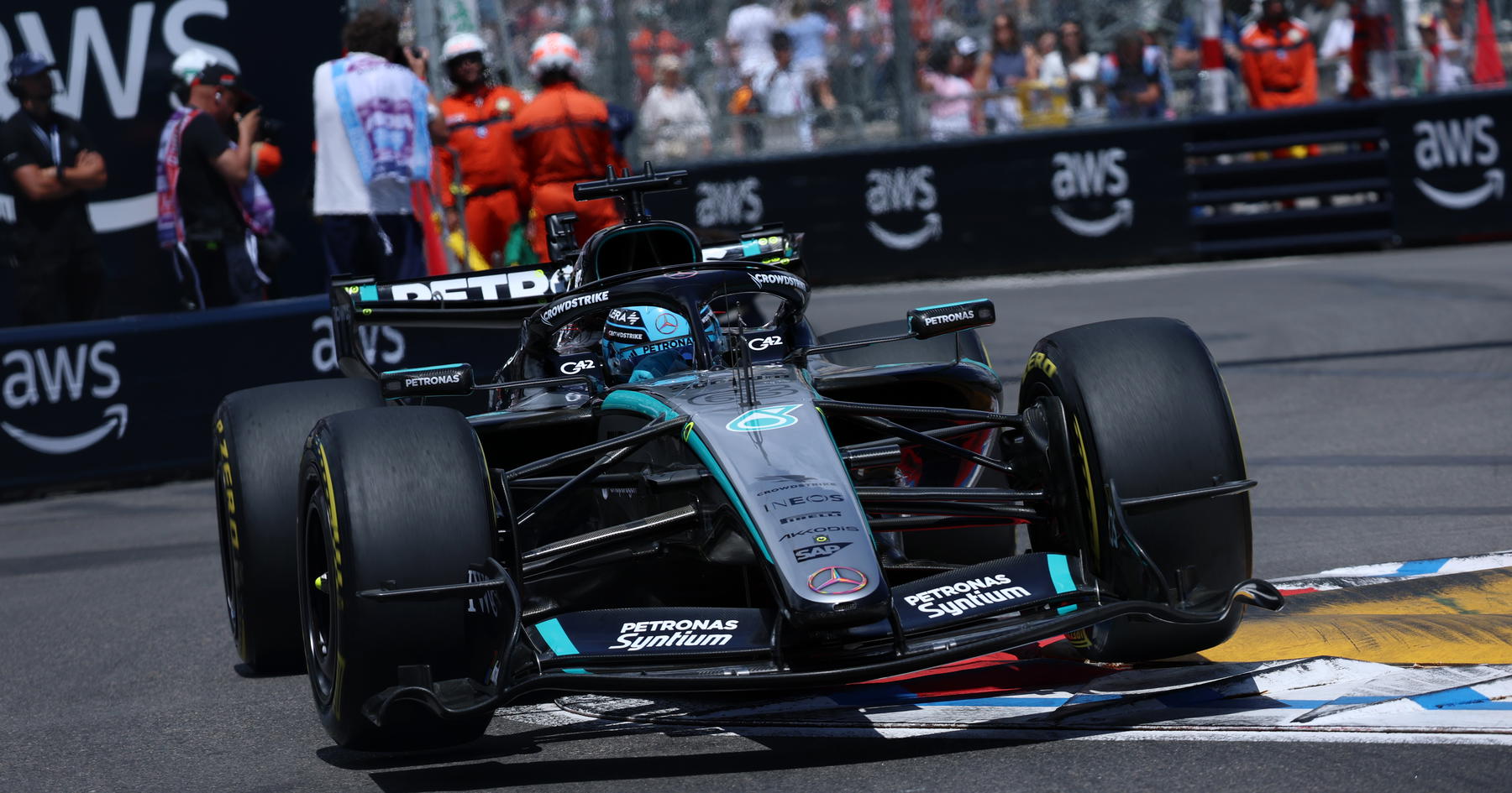 Mercedes fined €100 for George Russell pit-lane speeding violation at Monaco