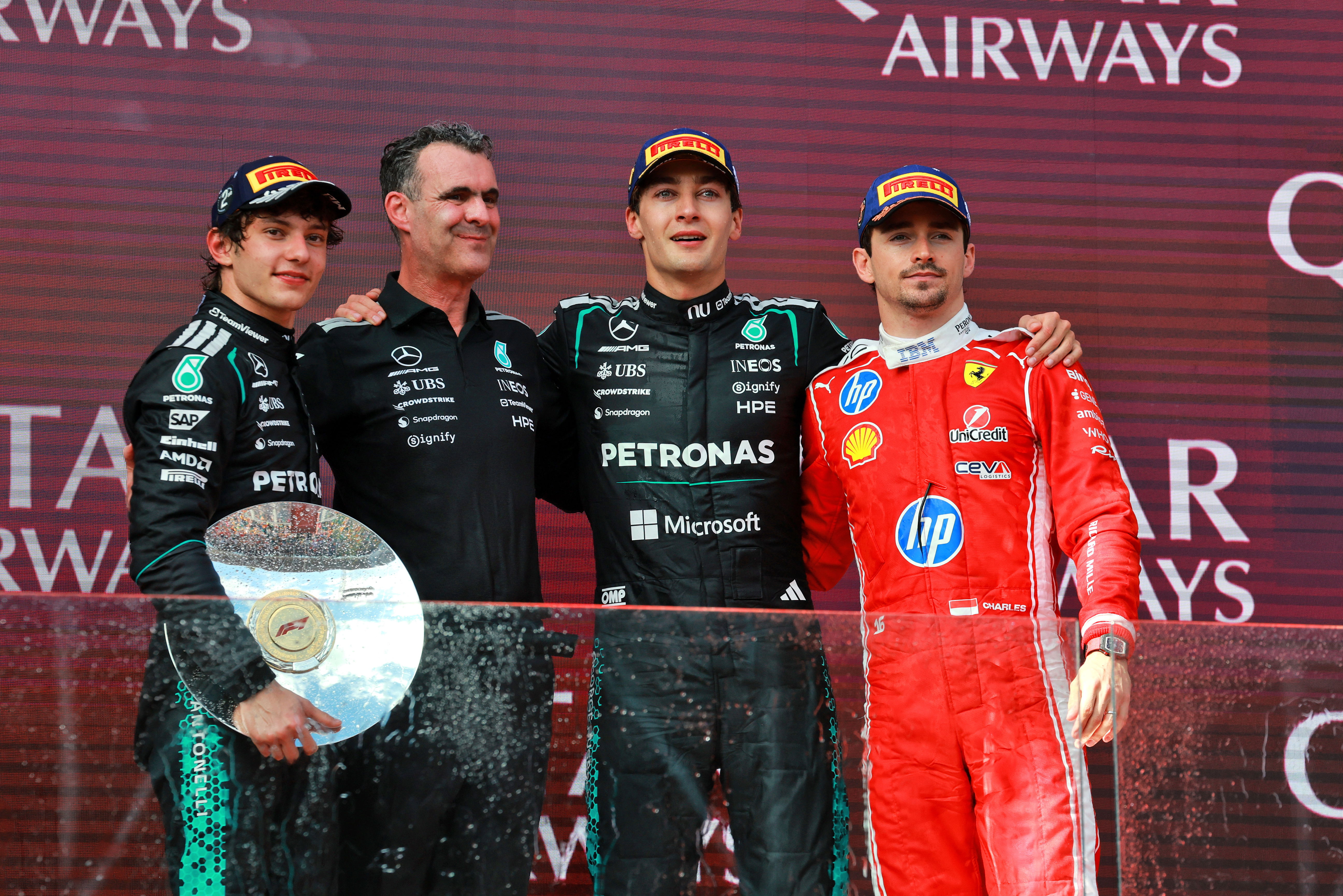 Russell Antonelli Leclerc Australia podium