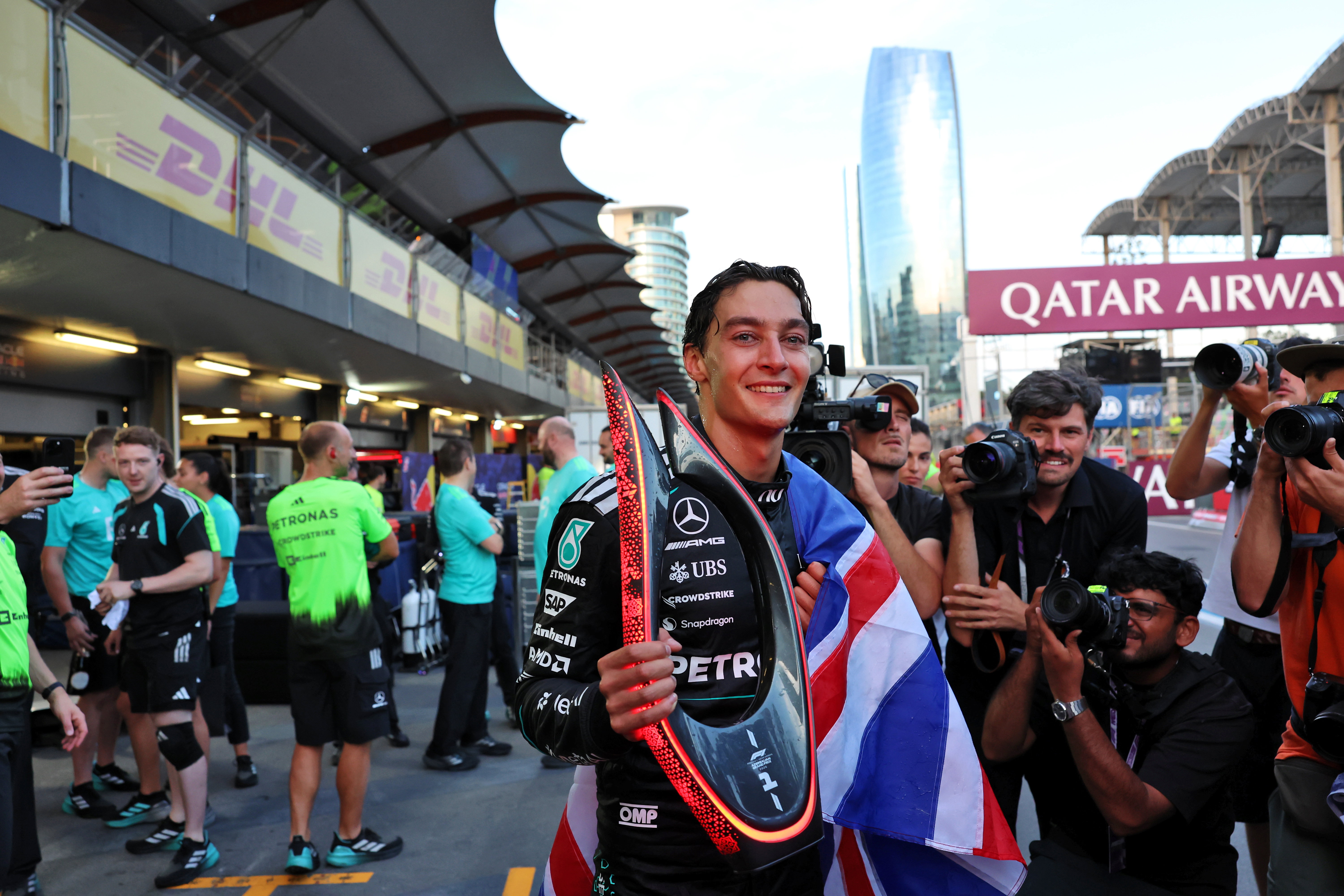 Russell Win Baku