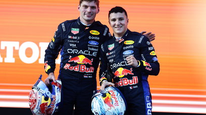 Verstappen Hadjar Podium Baku