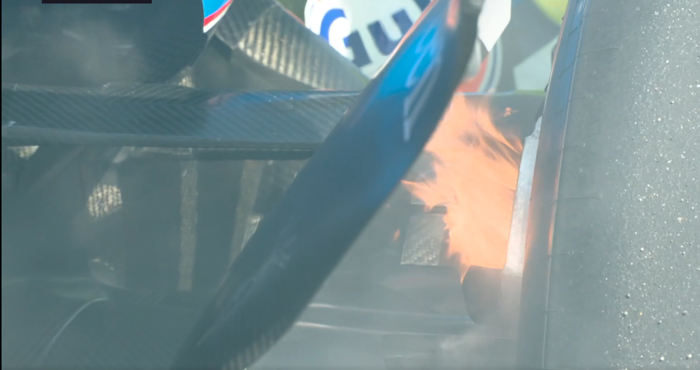 Sainz Williams Baku brake fire