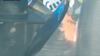 Sainz Williams Baku brake fire