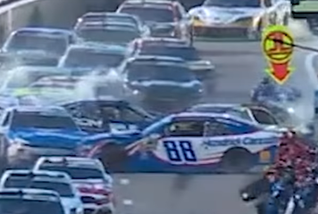 NASCAR pit lane pileup