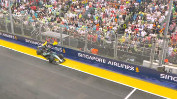 George Russell suffers scary crash in delayed Singapore Sprint