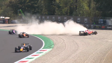 Huge Charles Leclerc crash brings out Italian GP red flag